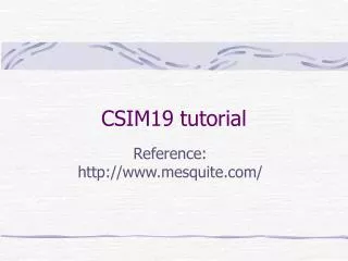 csim19 tutorial