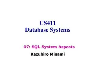 CS411 Database Systems