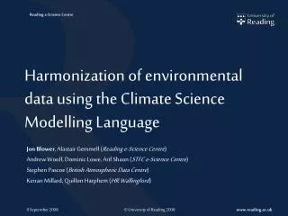 Harmonization of environmental data using the Climate Science Modelling Language