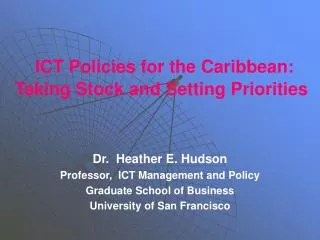 ICT Policies for the Caribbean: Taking Stock and Setting Priorities