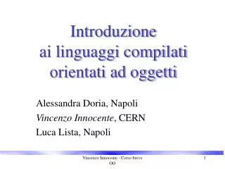 introduzione ai linguaggi compilati orientati ad oggetti