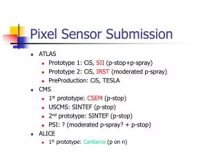 Pixel Sensor Submission