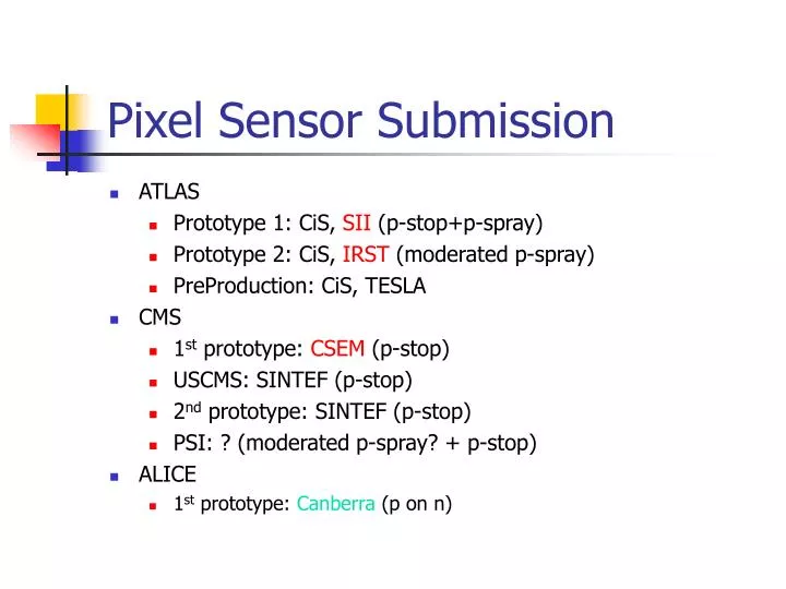 pixel sensor submission