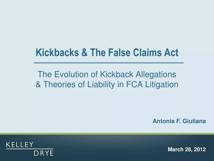 kickbacks the false claims act