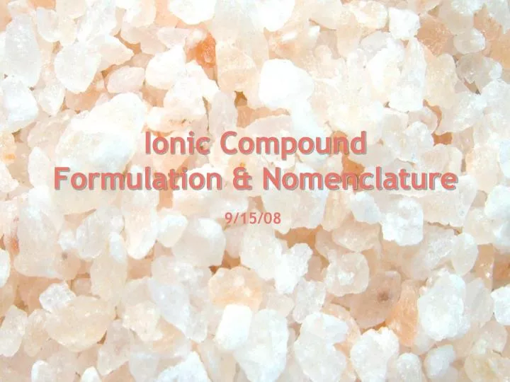 ionic compound formulation nomenclature