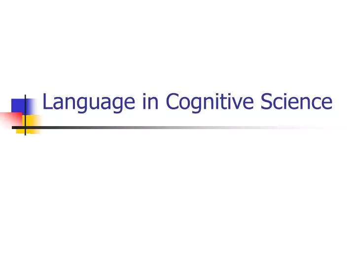 language in cognitive science