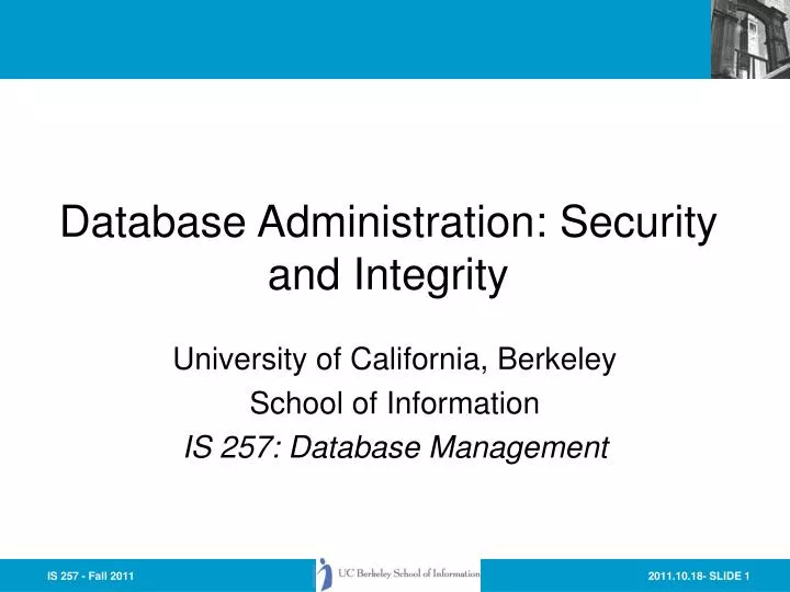 database administration security and integrity