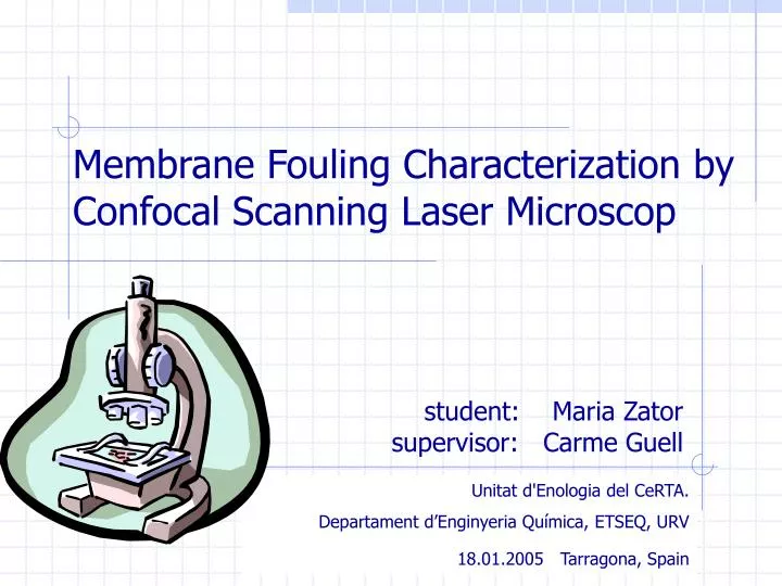 membrane fouling characterization by confocal scanning laser microscop