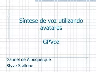 s ntese de voz utilizando avatares gpvoz