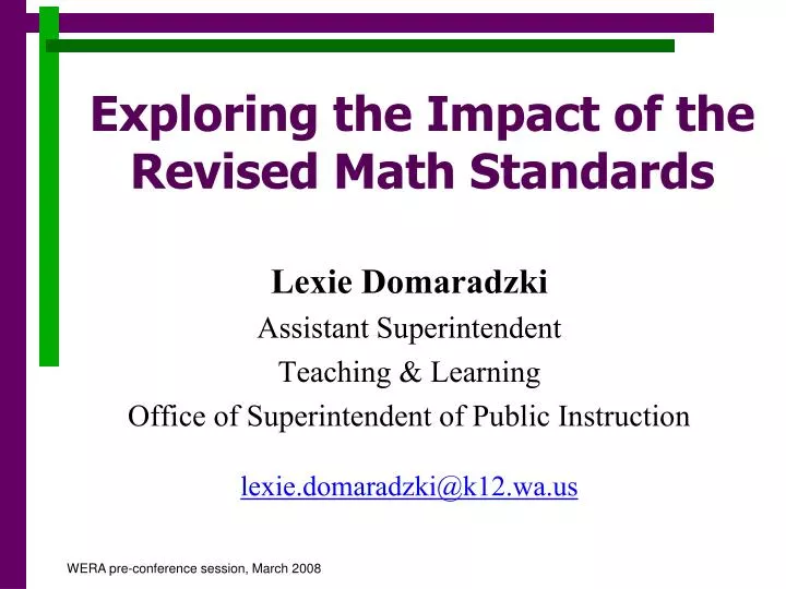 exploring the impact of the revised math standards
