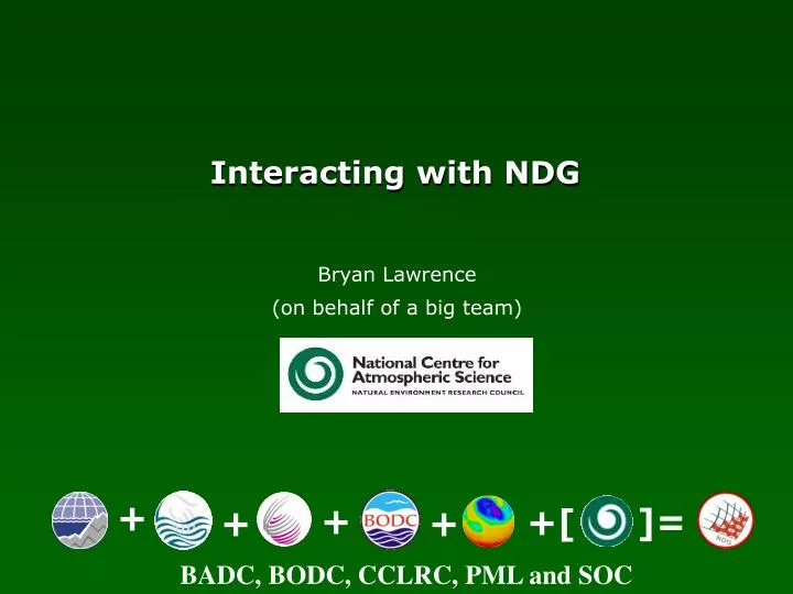 interacting with ndg