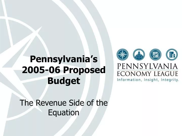 pennsylvania s 2005 06 proposed budget