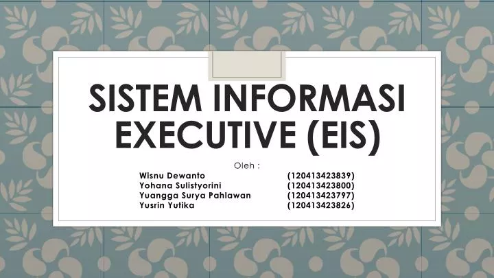 sistem informasi executive eis