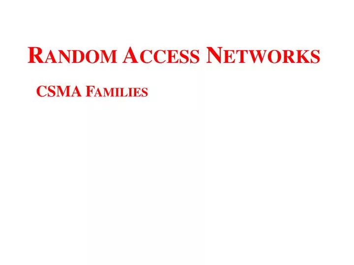 random access networks