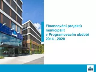 Financování projektů municipalit v Programovacím období 2014 - 2020