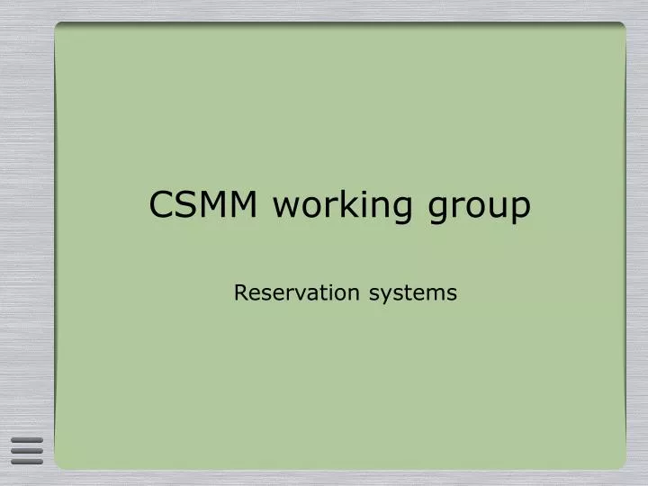 csmm working group