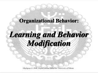 Organizational Behavior: Learning and Behavior Modification