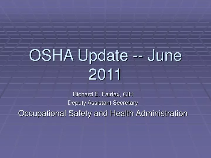 osha update june 2011