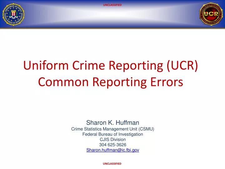 uniform crime reporting ucr common reporting errors