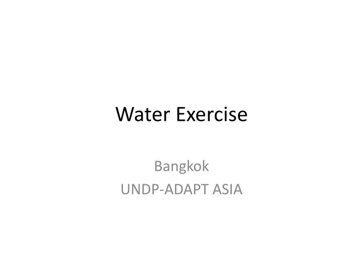 water exercise