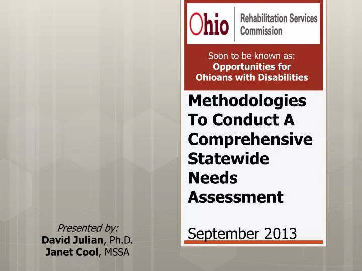 methodologies to conduct a comprehensive statewide needs assessment september 2013