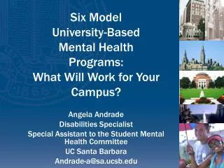 Six Model University-Based Mental Health Programs: What Will Work for Your Campus?