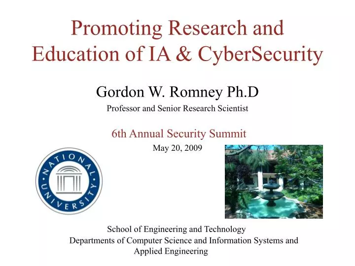 promoting research and education of ia cybersecurity