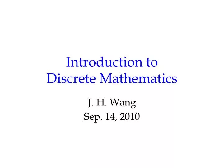 introduction to discrete mathematics