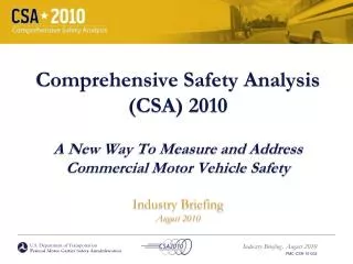 U.S. Department of Transportation Federal Motor Carrier Safety Administration