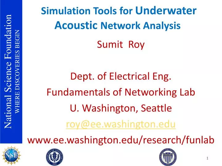 simulation tools for underwater acoustic network analysis