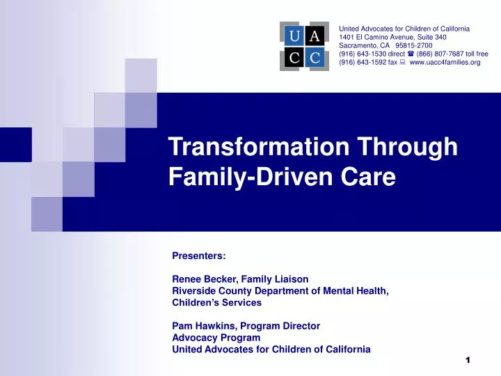 transformation through family driven care