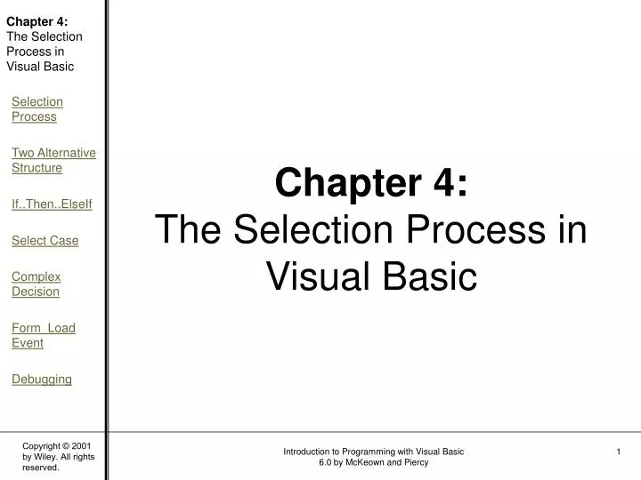 chapter 4 the selection process in visual basic