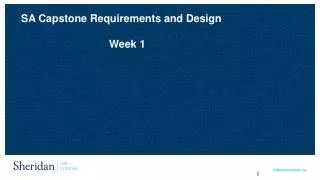 SA Capstone Requirements and Design Week 1