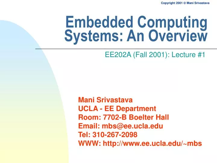 embedded computing systems an overview