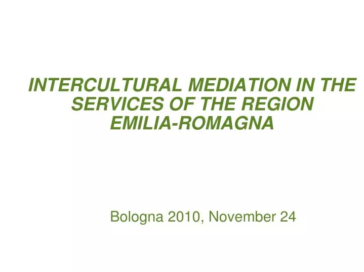 intercultural mediation in the services of the region emilia romagna