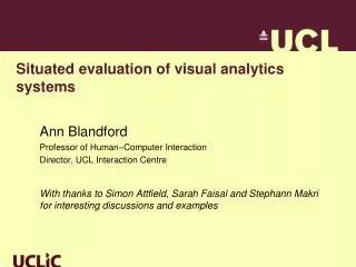 Situated evaluation of visual analytics systems