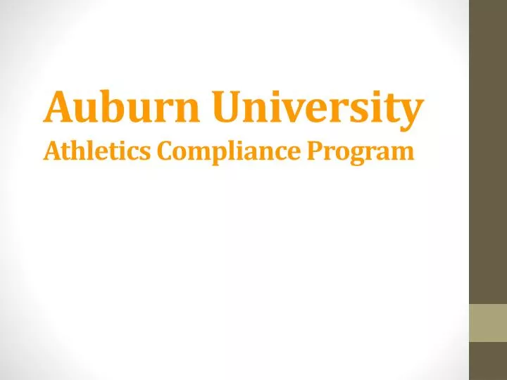 auburn university athletics compliance program