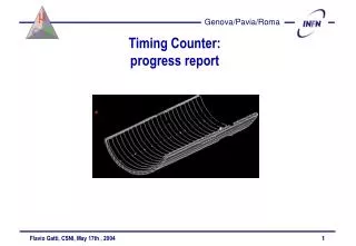 Timing Counter: progress report