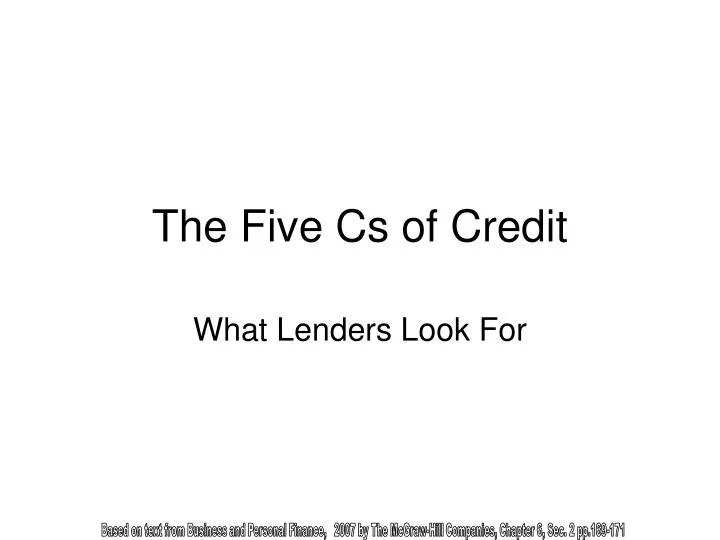 the five cs of credit