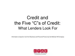 Credit and the Five “C”s of Credit:
