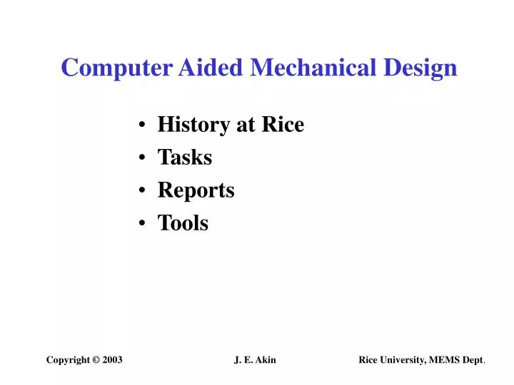 computer aided mechanical design