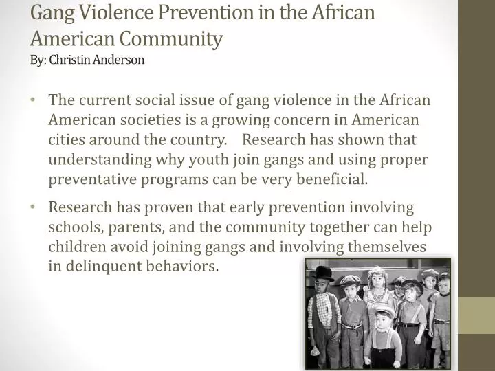 gang violence prevention in the african american community by christin anderson