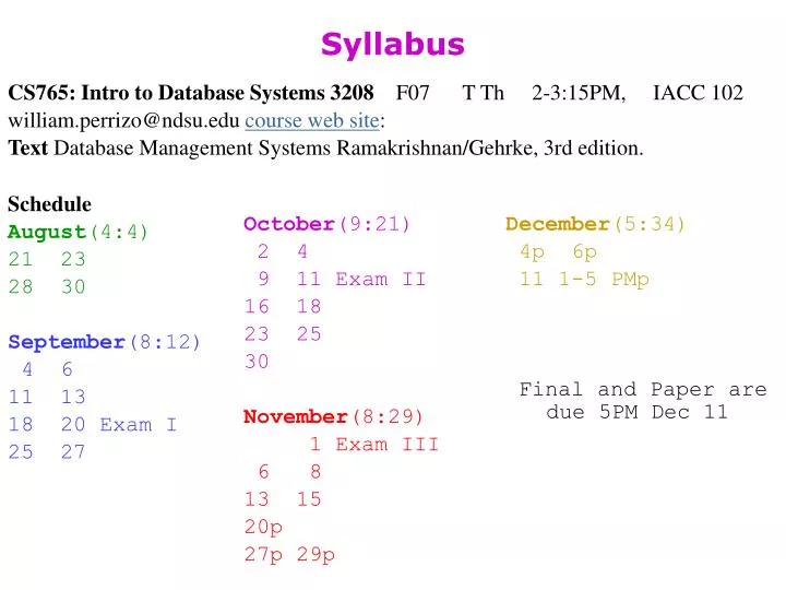 syllabus