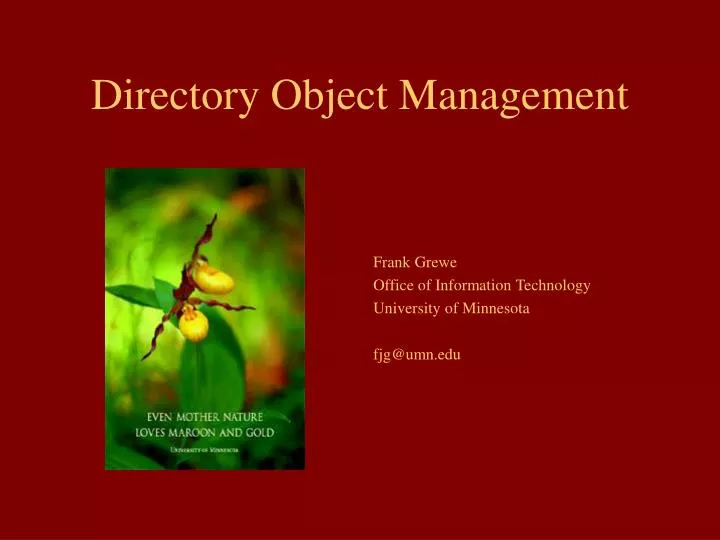 directory object management