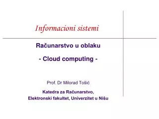 informacioni sistemi