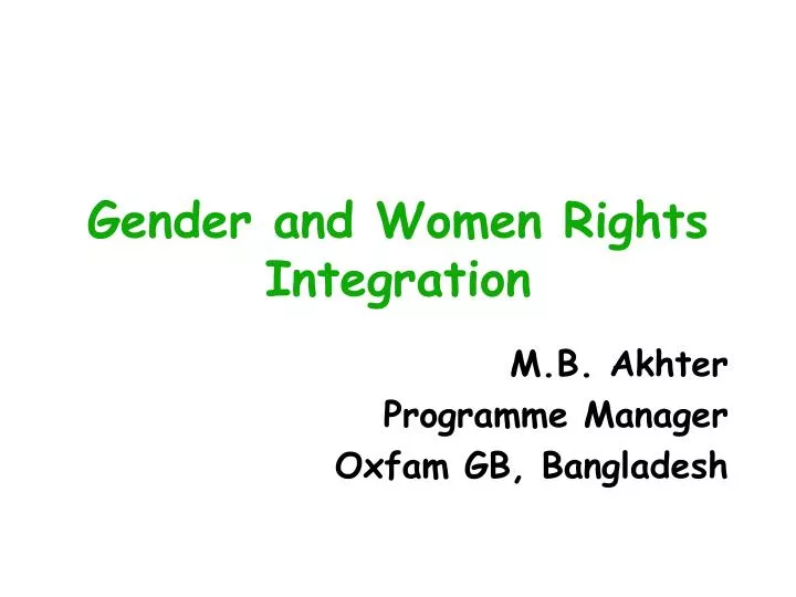 gender and women rights integration