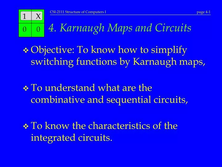 4 karnaugh maps and circuits