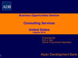 Business Opportunities Seminar Consulting Services United States (August 2014)