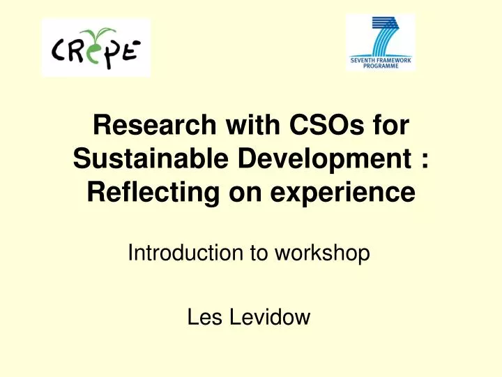 research with csos for sustainable development reflecting on experience
