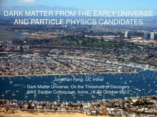 DARK MATTER FROM THE EARLY UNIVERSE AND PARTICLE PHYSICS CANDIDATES